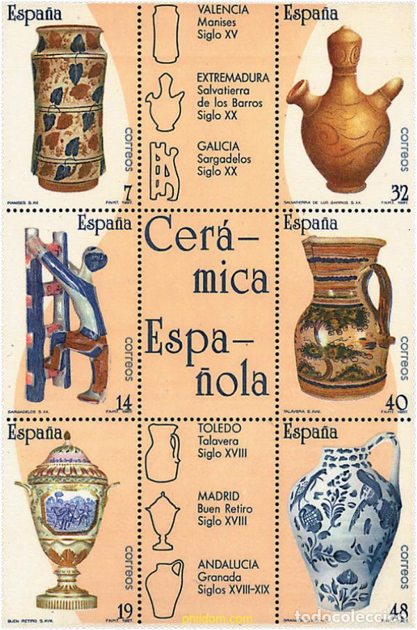 Timbres: 88295 MNH ESPA&Ntilde;A 1987 ARTESANIA ESPA&Ntilde;OLA. CERAMICA