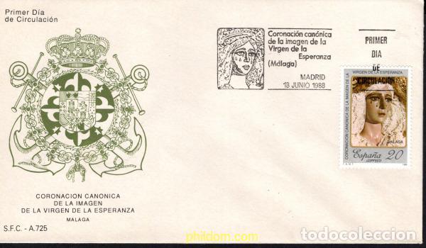 Sellos: 426719 MNH ESPA&Ntilde;A 1988 CORONACION CANONICA DE LA IMAGEN DE LA VIRGEN DE LA ESPERANZA