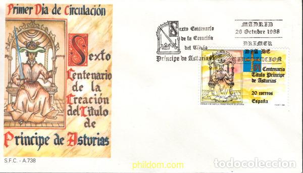 Timbres: 426726 MNH ESPA&Ntilde;A 1988 4 CENTENARIO DE LA CREACION DEL TITULO PRINCIPE DE ASTURIAS