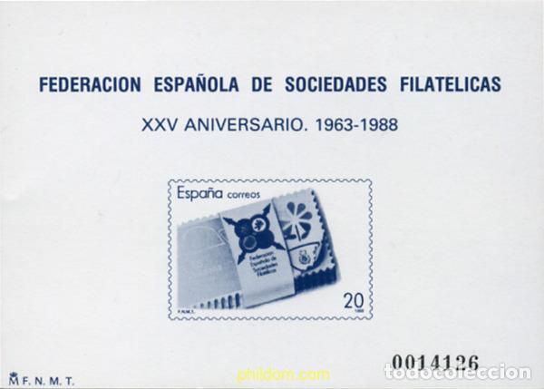 Timbres: 21869 MNH ESPA&Ntilde;A 1988 25 ANIVERSARIO DE FESOFI
