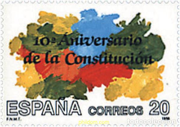 Timbres: 85802 MNH ESPA&Ntilde;A 1988 10 ANIVERSARIO DE LA CONSTITUCION