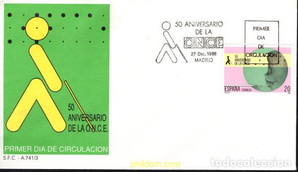 Timbres: 426729 MNH ESPA&Ntilde;A 1988 50 ANIVERSARIO DE LA ONCE