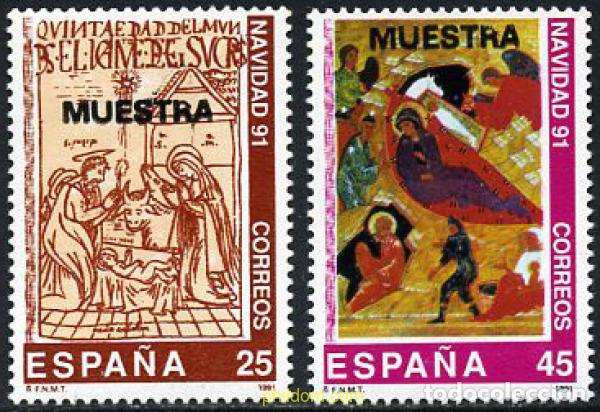 Timbres: 208525 MNH ESPA&Ntilde;A 1991 NAVIDAD