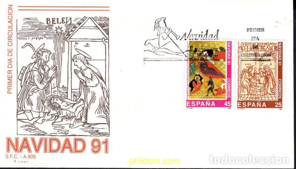 Timbres: 426771 MNH ESPA&Ntilde;A 1991 NAVIDAD