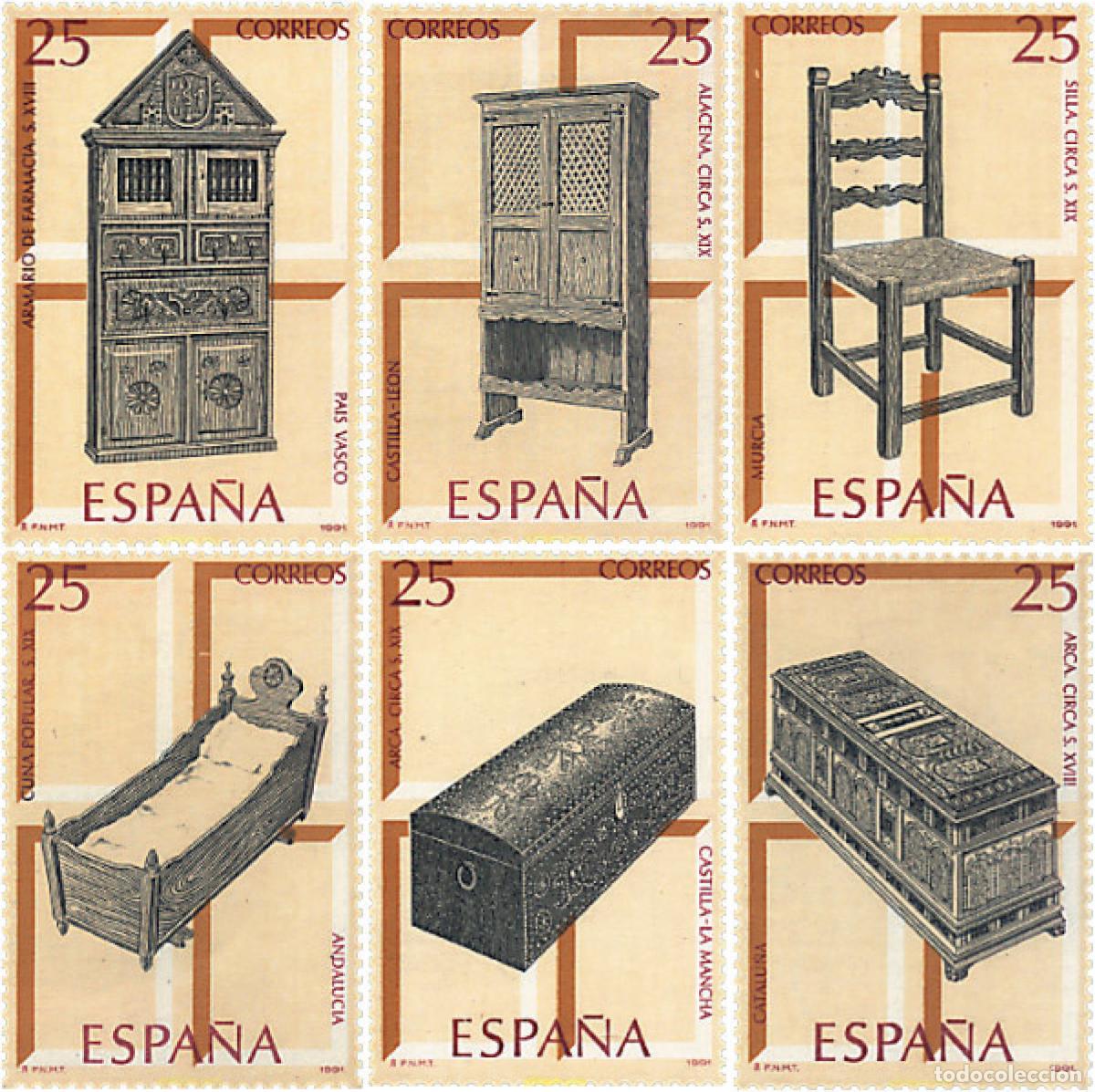 Timbres: 85868 MNH ESPA&Ntilde;A 1991 ARTESANIA ESPA&Ntilde;OLA. MUEBLES