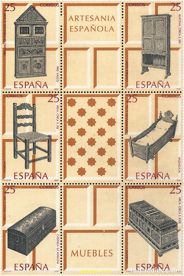 Timbres: 162059 MNH ESPA&Ntilde;A 1991 ARTESANIA ESPA&Ntilde;OLA. MUEBLES