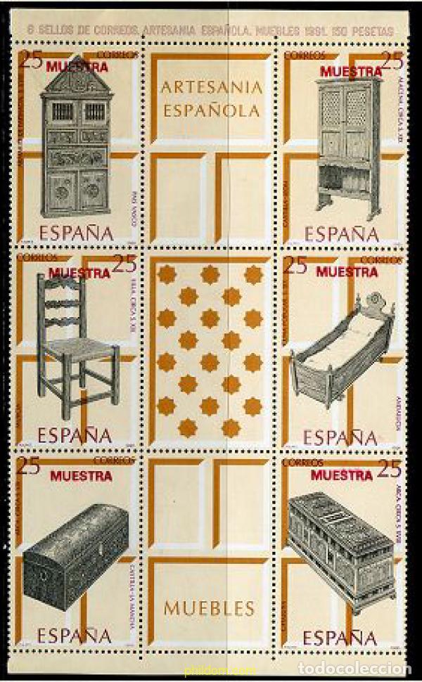 Timbres: 208527 MNH ESPA&Ntilde;A 1991 ARTESANIA ESPA&Ntilde;OLA. MUEBLES