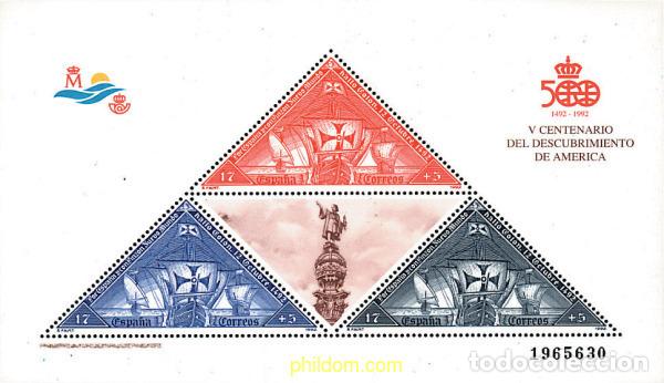Timbres: 85881 MNH ESPA&Ntilde;A 1992 5 CENTENARIO DEL DESCUBRIMIENTO DE AMERICA