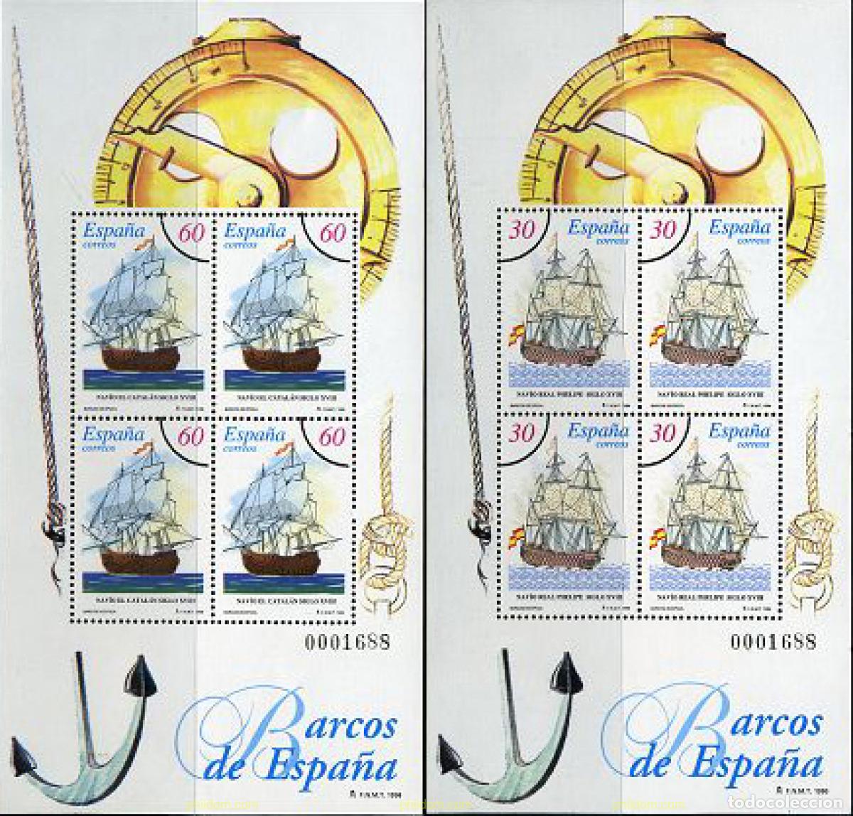 Sellos: 208472 MNH ESPA&Ntilde;A 1996 BARCOS DE ESPA&Ntilde;A