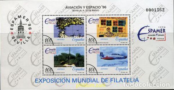 Sellos: 208469 MNH ESPA&Ntilde;A 1996 AVIACION Y ESPACIO 96. EXPOSICION MUNDIAL DE FILATELIA