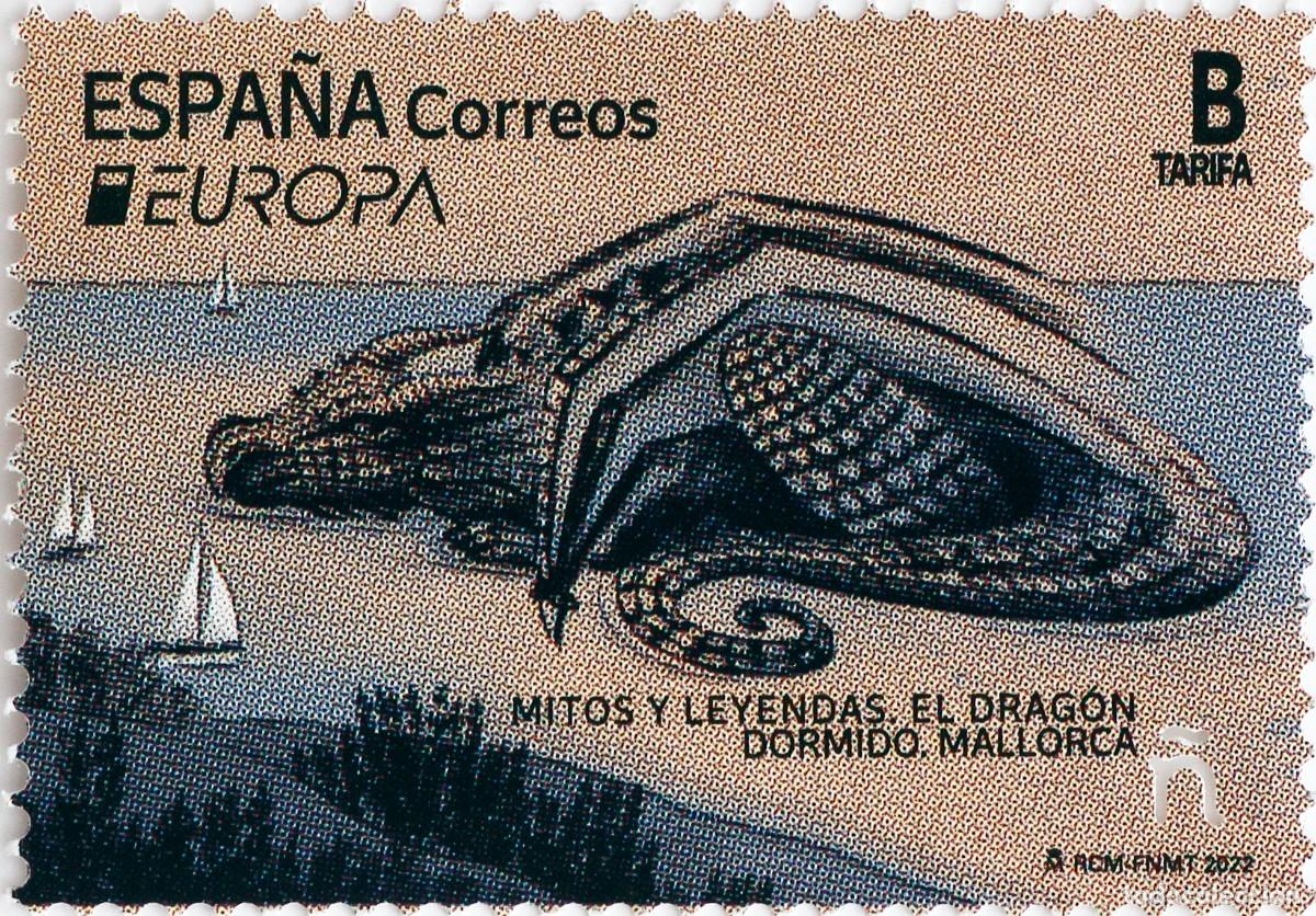 Sellos: Espa&ntilde;a 2022 Edifil 5572 Sello ** Europa CRPT Mitos y leyendas El drag&oacute;n dormido Mallorca Michel 5623