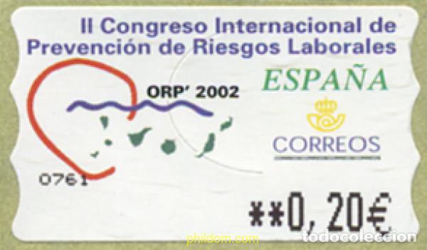 Sellos: 251784 MNH ESPA&Ntilde;A 2002 2 CONGRESO INTERNACIONAL DE PREVENCION DE RIESGOS LABORALES