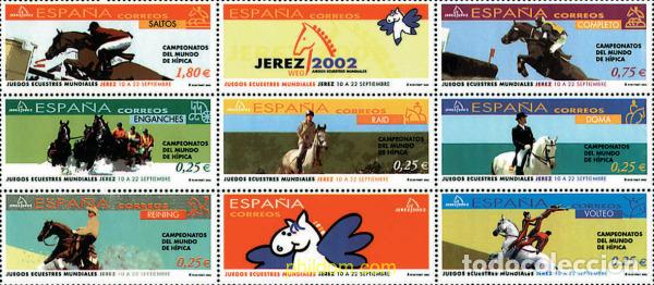 Sellos: 164408 MNH ESPA&Ntilde;A 2002 JEREZ 2002. CAMPEONATOS DEL MUNDO DE HIPICA