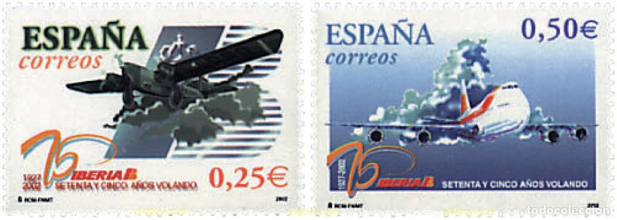 Sellos: 118306 MNH ESPA&Ntilde;A 2002 75 ANIVERSARIO DE IBERIA
