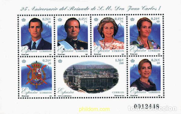 Sellos: 85679 MNH ESPA&Ntilde;A 2001 25 ANIVERSARIO DEL REINADO DE DON JUAN CARLOS I