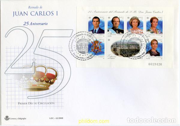 Sellos: 260790 MNH ESPA&Ntilde;A 2001 25 ANIVERSARIO DEL REINADO DE DON JUAN CARLOS I
