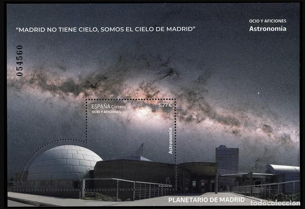 Sellos: Espa&ntilde;a 2023 Edifil 5694 Sello ** HB Ocio y aficiones Astronom&iacute;a Planetario Madrid Michel BL403