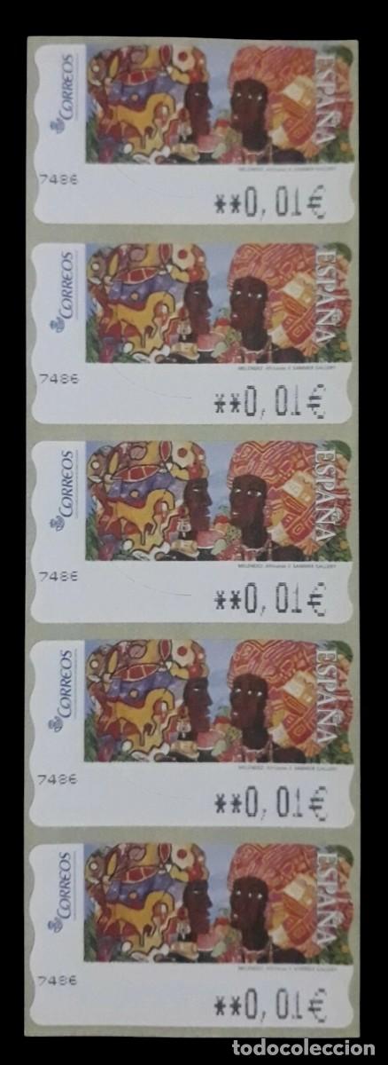 Sellos: ESPA&Ntilde;A ATM AFRICANAS 5DD/EE. TIRA DE 5 VALORES M&Iacute;NIMOS. NUEVO- MNH