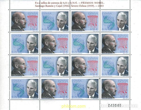 Timbres: 110807 MNH ESPA&Ntilde;A 2003 PREMIOS NOBEL