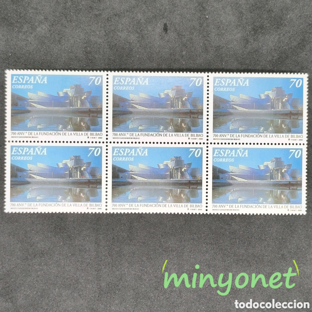 Timbres: Bloque de 6 sellos 3714 de 2000 - 700 Anv. Fundaci&oacute;n villa de Bilbao