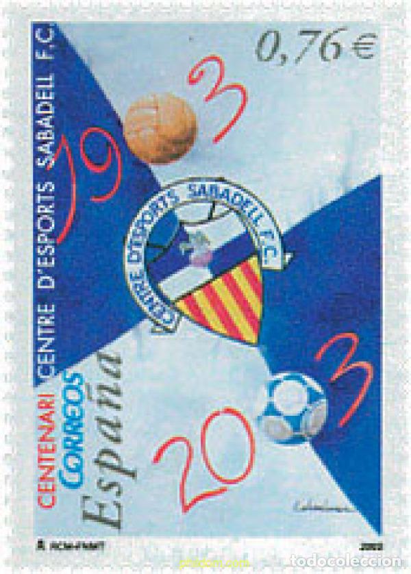 Timbres: 124716 MNH ESPA&Ntilde;A 2003 CENTENARIO CENTRE D'ESPORTS SABADELL, F.C.