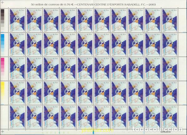 Francobolli: 374376 MNH ESPA&Ntilde;A 2003 CENTENARIO CENTRE D'ESPORTS SABADELL, F.C.