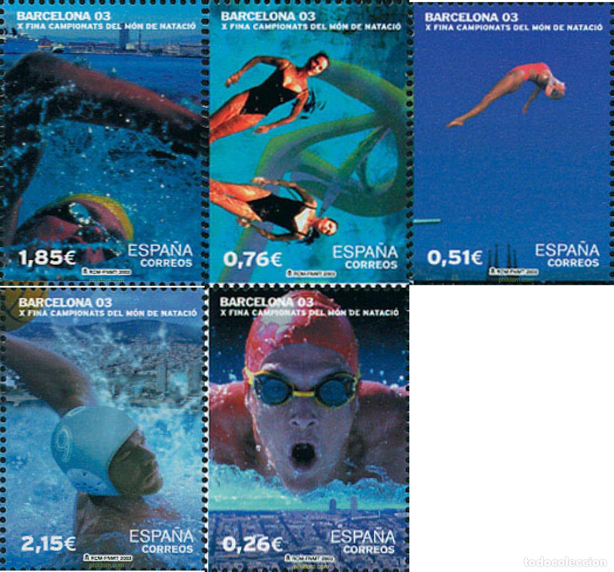 Sellos: 110837 MNH ESPA&Ntilde;A 2003 BARCELONA 03. X FINA CAMPEONATOS DEL MUNDO DE NATACION