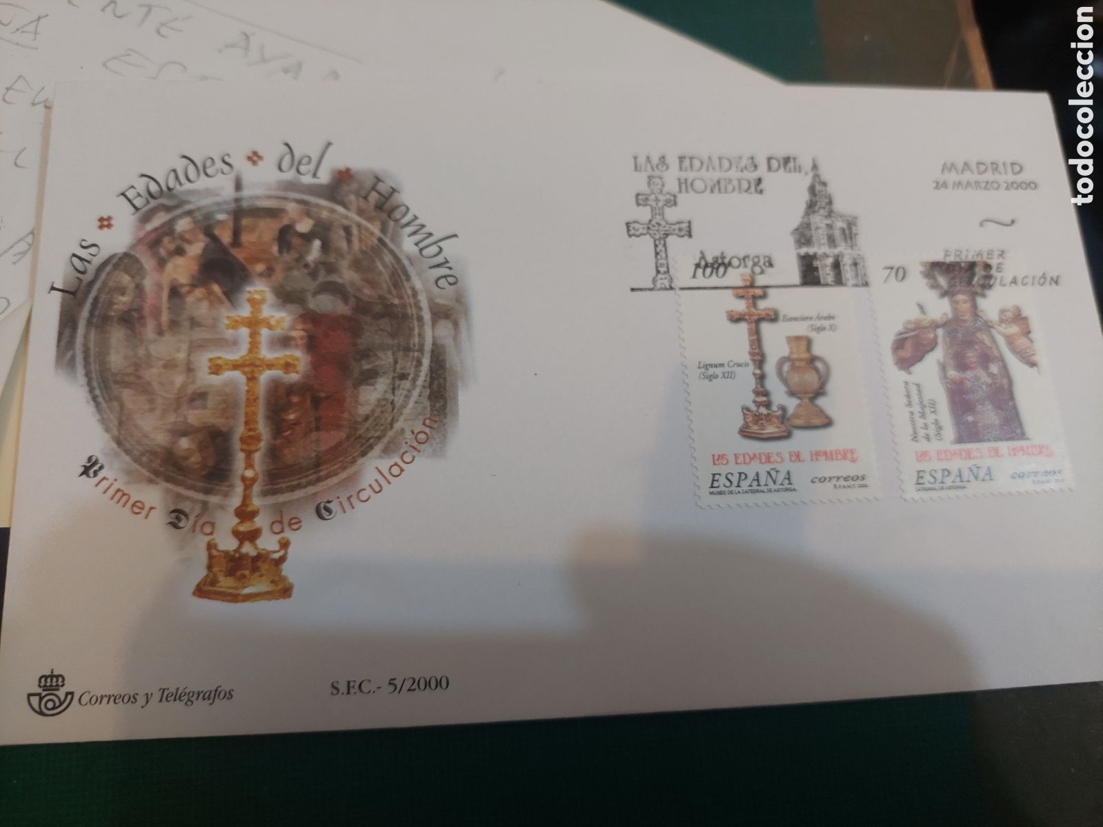 Sellos: 2000 ESPA&Ntilde;A EDIFIL 3700/01 EDADES HOMBRE RELIGI&Oacute;N ARTE ARQUITECTURA SFC 5/2000 USADA MATASELLOS