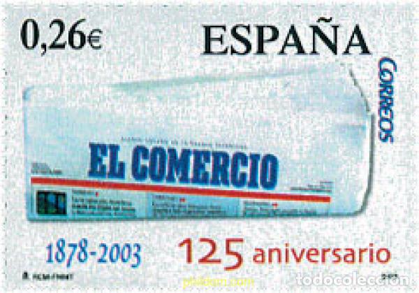 Timbres: 124753 MNH ESPA&Ntilde;A 2003 125 ANIVERSARIO DE &rdquo;EL COMERCIO&rdquo;