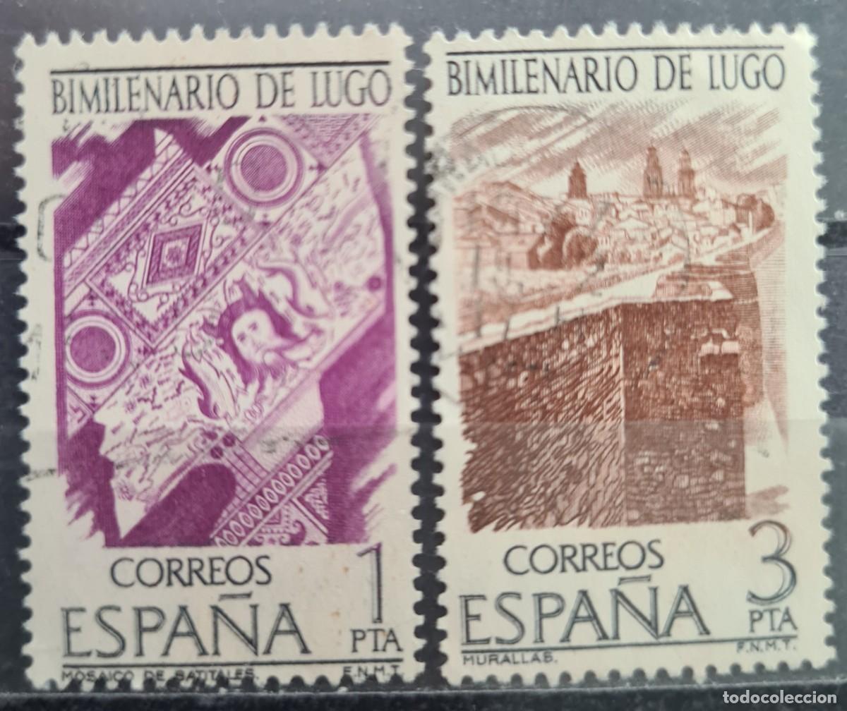 Briefmarken: Serie de sellos usados de Espa&ntilde;a 1976: Bimilenario de Lugo (Galicia)