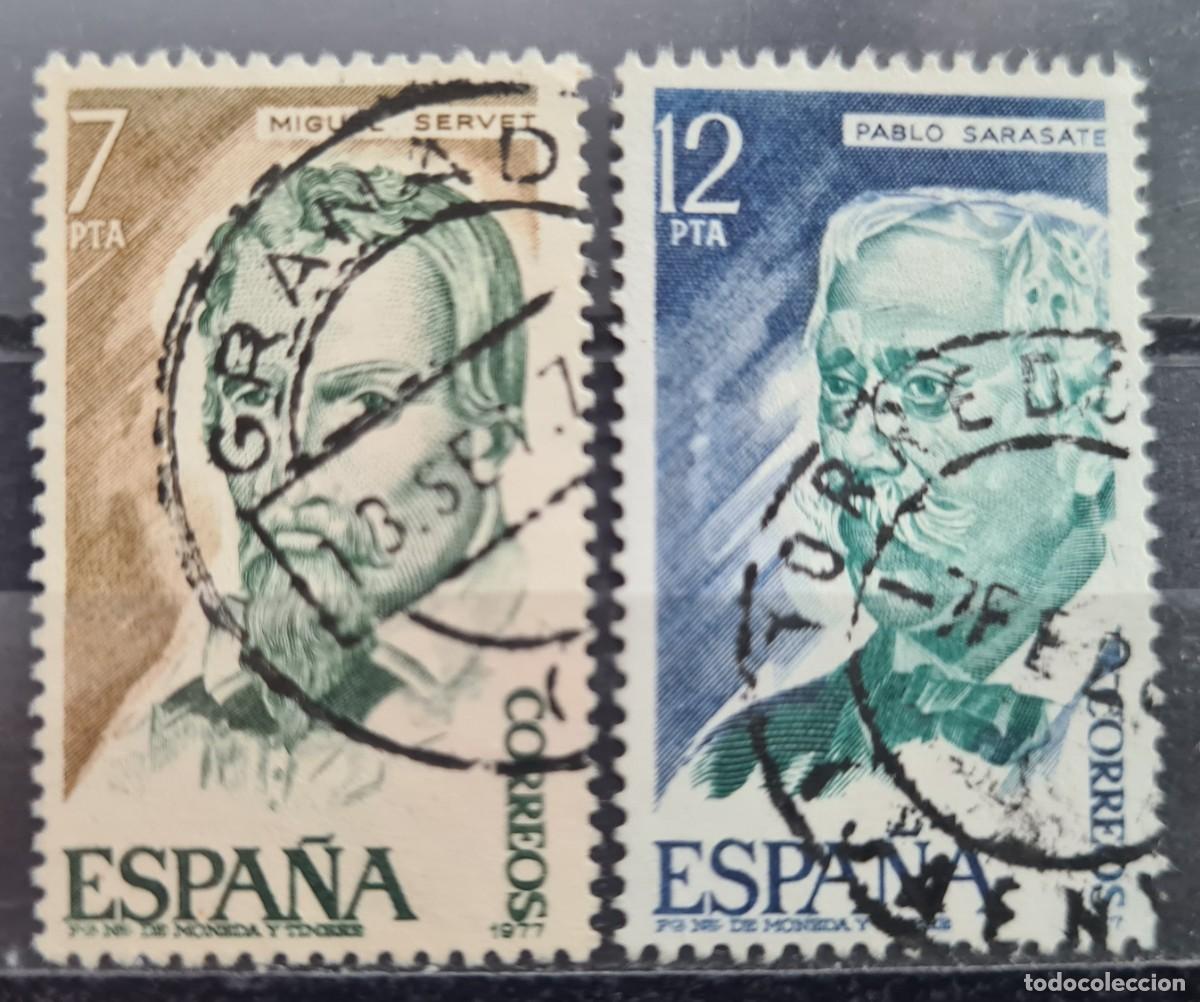 Briefmarken: Serie de sellos usados de Espa&ntilde;a 1977: Personalidades