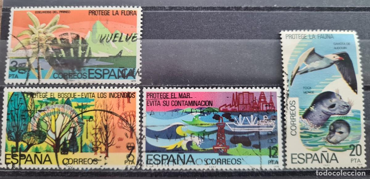 Briefmarken: Serie de sellos usados de Espa&ntilde;a 1978: Protecci&oacute;n de la naturaleza