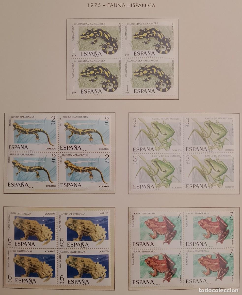 Selos: Sellos en bloque de 4. Edifil 2272/76. Fauna Hisp&aacute;nica (V Serie). 1975.