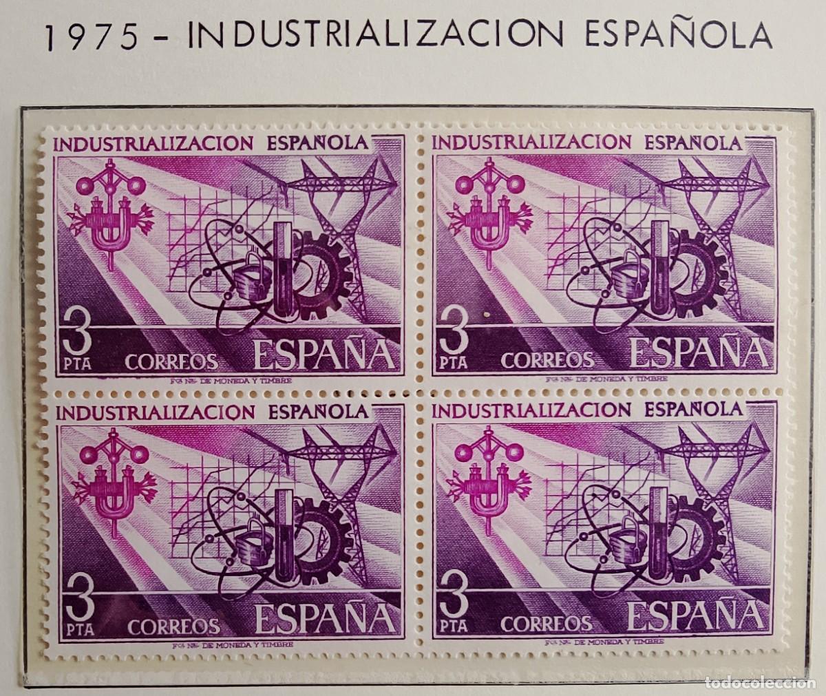 Timbres: Sellos en bloque de 4. Edifil 2292. Industrializaci&oacute;n Espa&ntilde;ola. A&ntilde;o 1975.