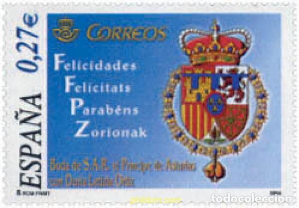 Sellos: 135410 MNH ESPA&Ntilde;A 2004 BODA DEL PRINCIPE FELIPE DE BORBON Y DO&Ntilde;A LETIZIA ORTIZ