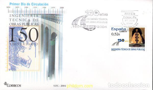 Timbres: 444083 MNH ESPA&Ntilde;A 2004 150 ANIVERSARIO DE LA INGENIERIA TECNICA DE OBRAS PUBLICAS