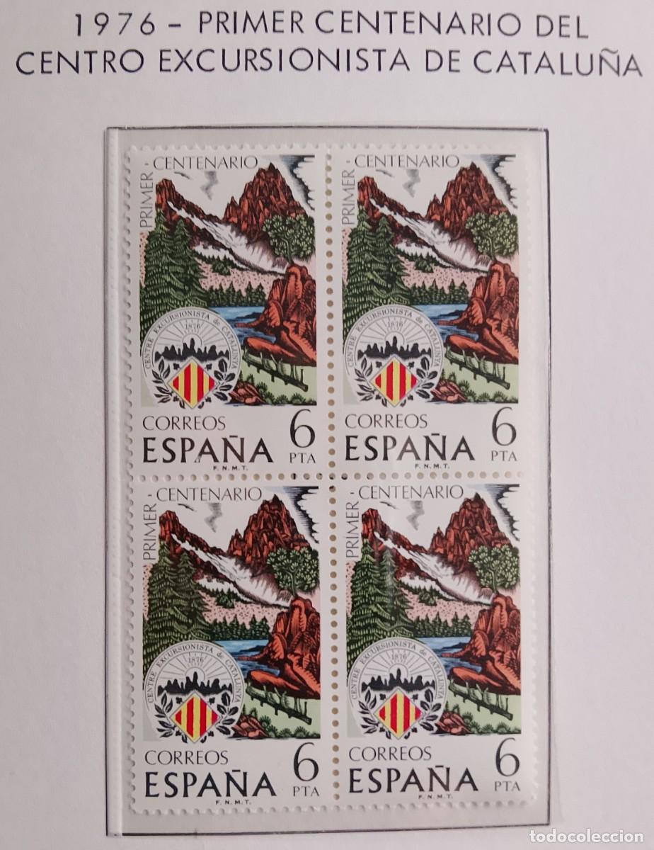 Selos: Sellos en bloque de 4. Edifil 2307. Centenario del Centro Excursionista de Catalu&ntilde;a. A&ntilde;o 1976.