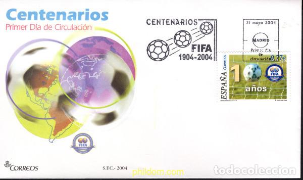 Sellos: 444103 MNH ESPA&Ntilde;A 2004 CENTENARIO DE LA FIFA