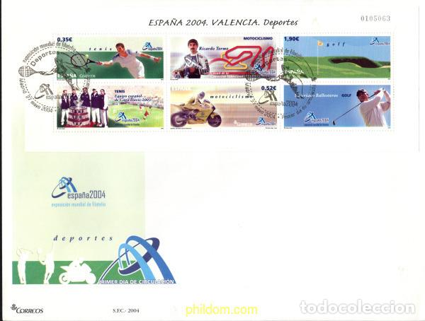 Sellos: 444112 MNH ESPA&Ntilde;A 2004 ESPA&Ntilde;A 2004. EXPOSICION FILATELICA INTERNACIONAL. DEPORTES