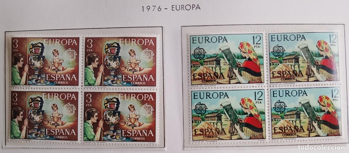 Briefmarken: Sellos en bloque de 4. Edifil 2316/17. Europa (XVII Serie). A&ntilde;o 1976.