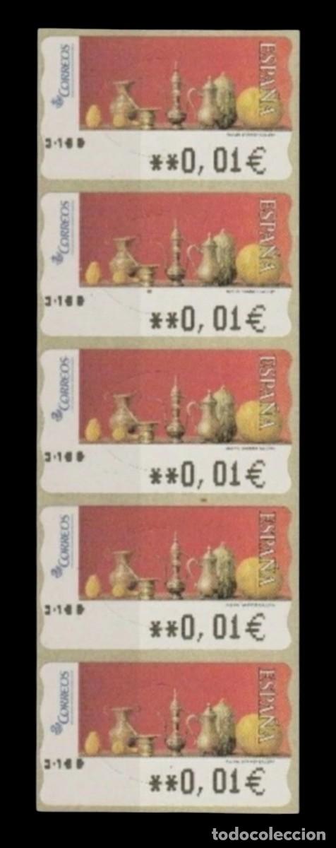 Sellos: ESPA&Ntilde;A ATM RED LIFE II. 5 DD/AA. ERROR N.&ordm; MAQUINA. TIRA DE 5 V. MIN&Iacute;MOS. NUEVO - MNH.
