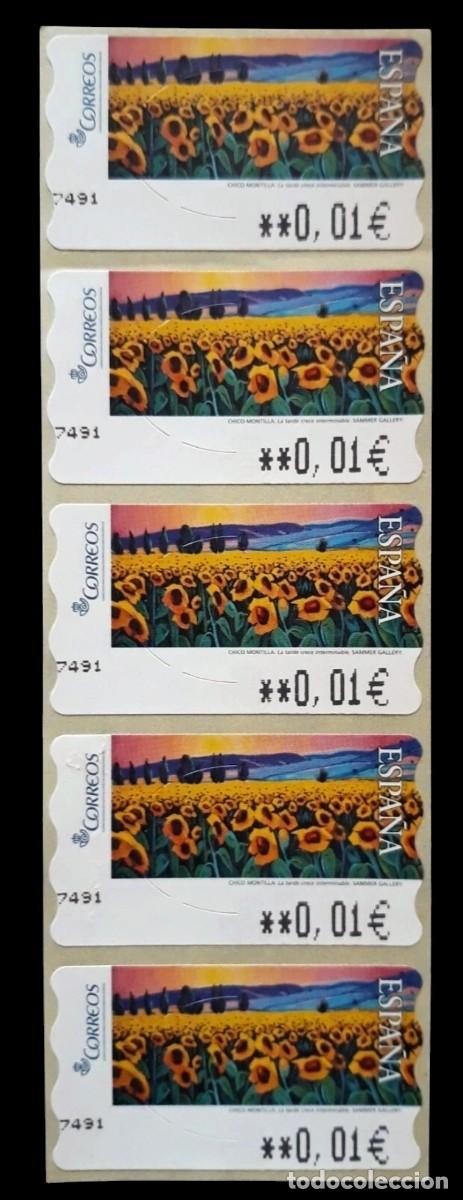Sellos: ESPA&Ntilde;A ATM LA TARDE CRECE INTERMINABLEMENTE. 5 DD/EE. TIRA DE 5 V. MIN&Iacute;MOS. NUEVO - MNH.