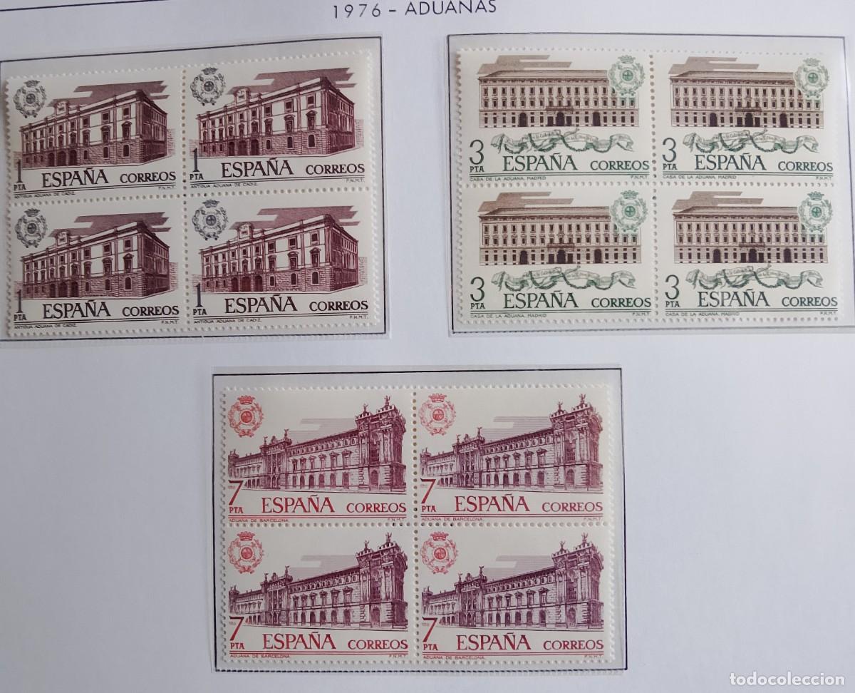 Briefmarken: Sellos en bloque de 4. Edifil 2326/28. Aduanas. A&ntilde;o 1976.
