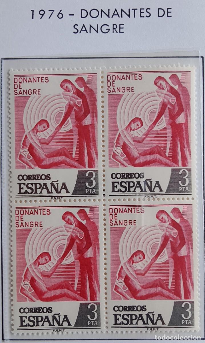 Timbres: Sellos en bloque de 4. Edifil 2355. Donantes de sangre. A&ntilde;o 1976.