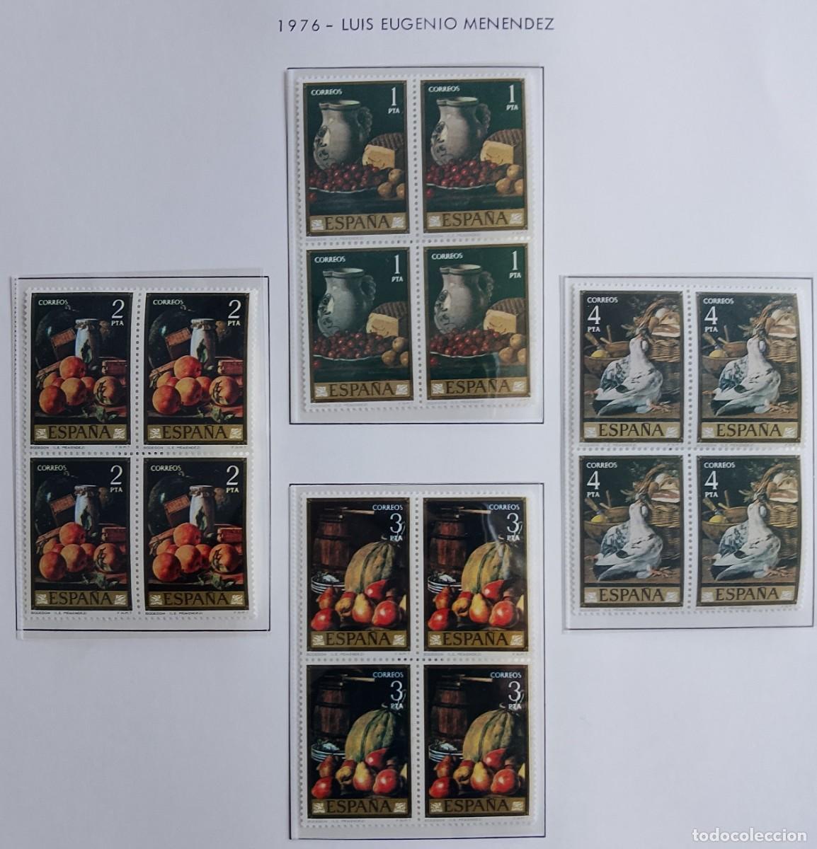Timbres: Sellos en bloque de 4. Edifil 2360/67. Pintor Luis Eugenio Men&eacute;ndez &rdquo;Conmemoraci&oacute;n del D&iacute;a del Sello