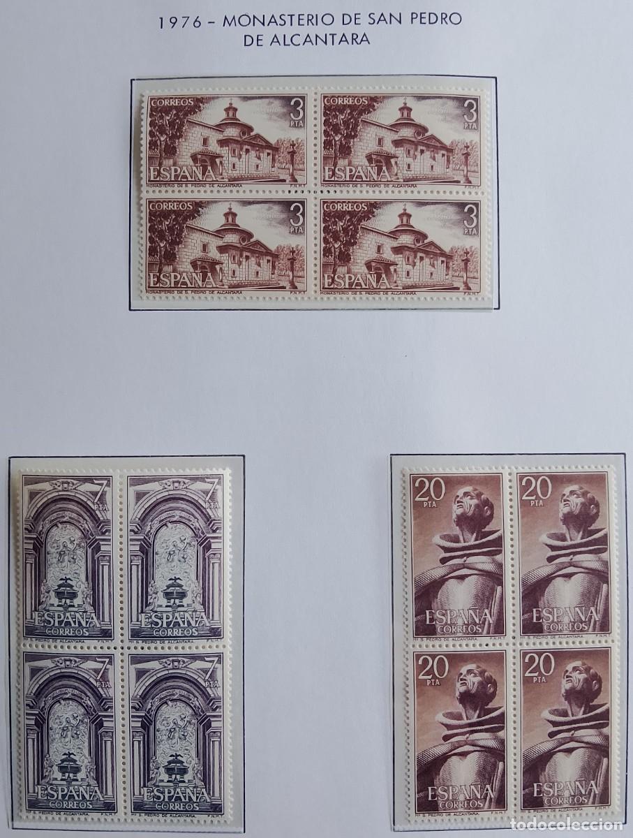 Timbres: Sellos en bloque de 4. Edifil 2375/77. Monasterio de San Pedro de Alc&aacute;ntara. A&ntilde;o 1976.