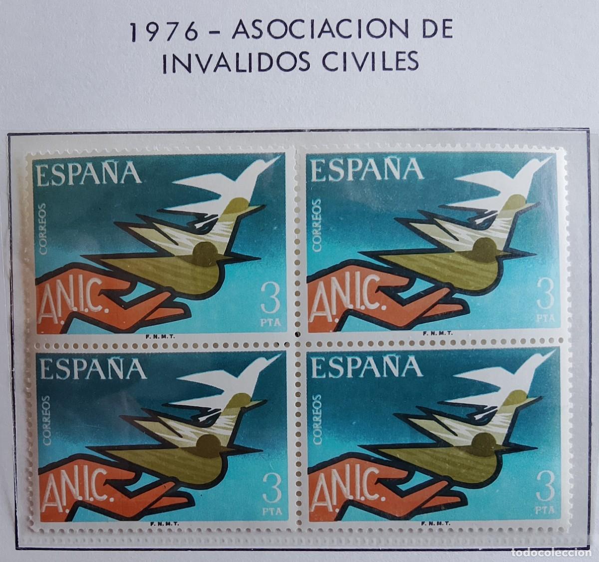 Timbres: Sellos en bloque de 4. Edifil 2378. Asociaci&oacute;n de Inv&aacute;lidos Civiles. A&ntilde;o 1976.