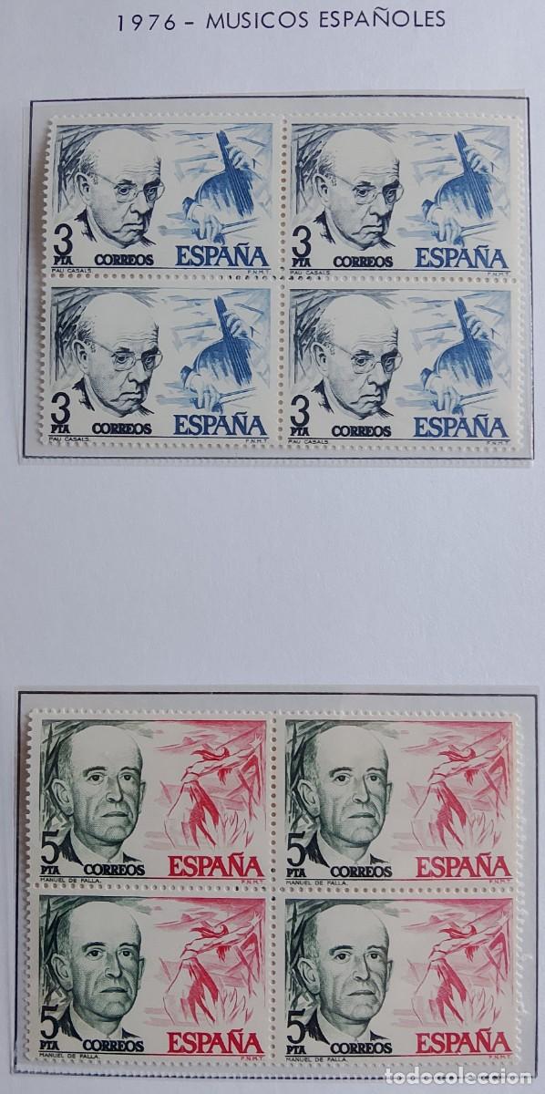 Briefmarken: Sellos en bloque de 4. Edifil 2379/80. I Centenario del Nacimiento de Pau Casals y Manuel de Falla.