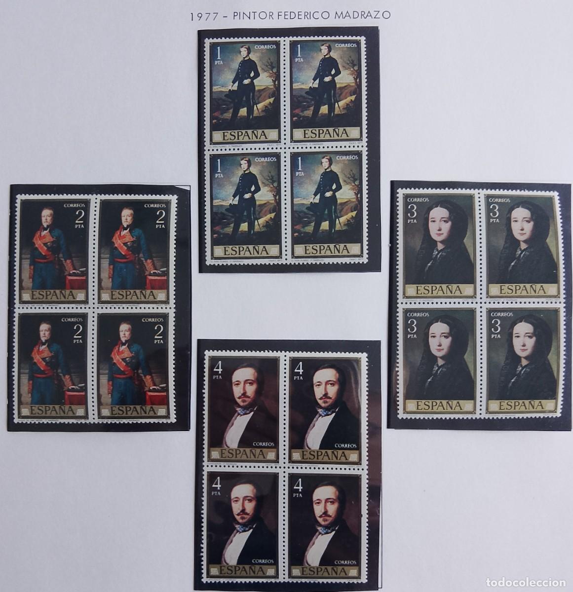 Sellos: Sellos en bloque de 4. Edifil 2429/36. Pintor Federico de Madrazo. A&ntilde;o 1977.
