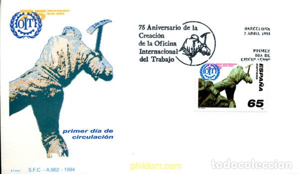 Sellos: 261433 MNH ESPA&Ntilde;A 1994 75 ANIVERSARIO DE LA CREACION DE LA OFICINA INTERNACIONAL DE TRABAJO